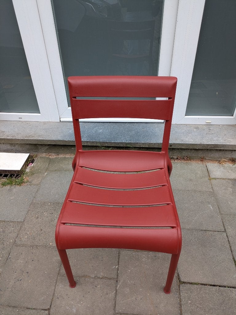 Terrasstoelen Pedrali souvenir bordeaux, Tuin en Terras, Ophalen, Zo goed als nieuw, Kunststof, Stapelbaar