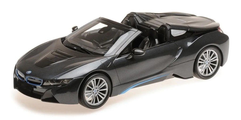 BMW I8 Hybrid Spider grise Minichamps 1/18 NEUVE, Enlèvement ou Envoi, Neuf, Voiture, MiniChamps