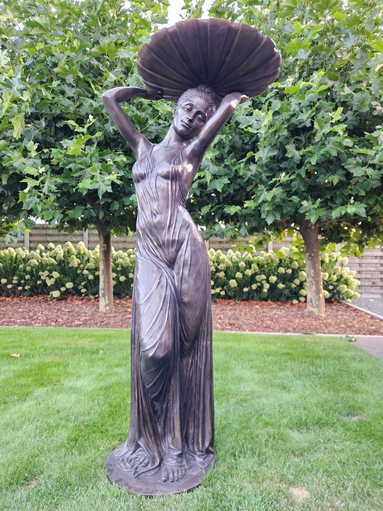 BRONZEN ZWARE LEVENSGROTE DAME KAN ALS FONTEIN TOPBRONS !!!, Ophalen of Verzenden, Nieuw, Mensenbeeld