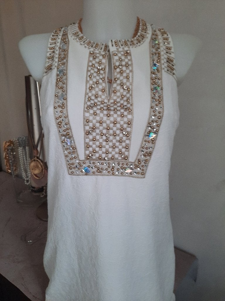 K-Design mooi wit kleed M, Enlèvement ou Envoi, Comme neuf, Longueur genou, Blanc
