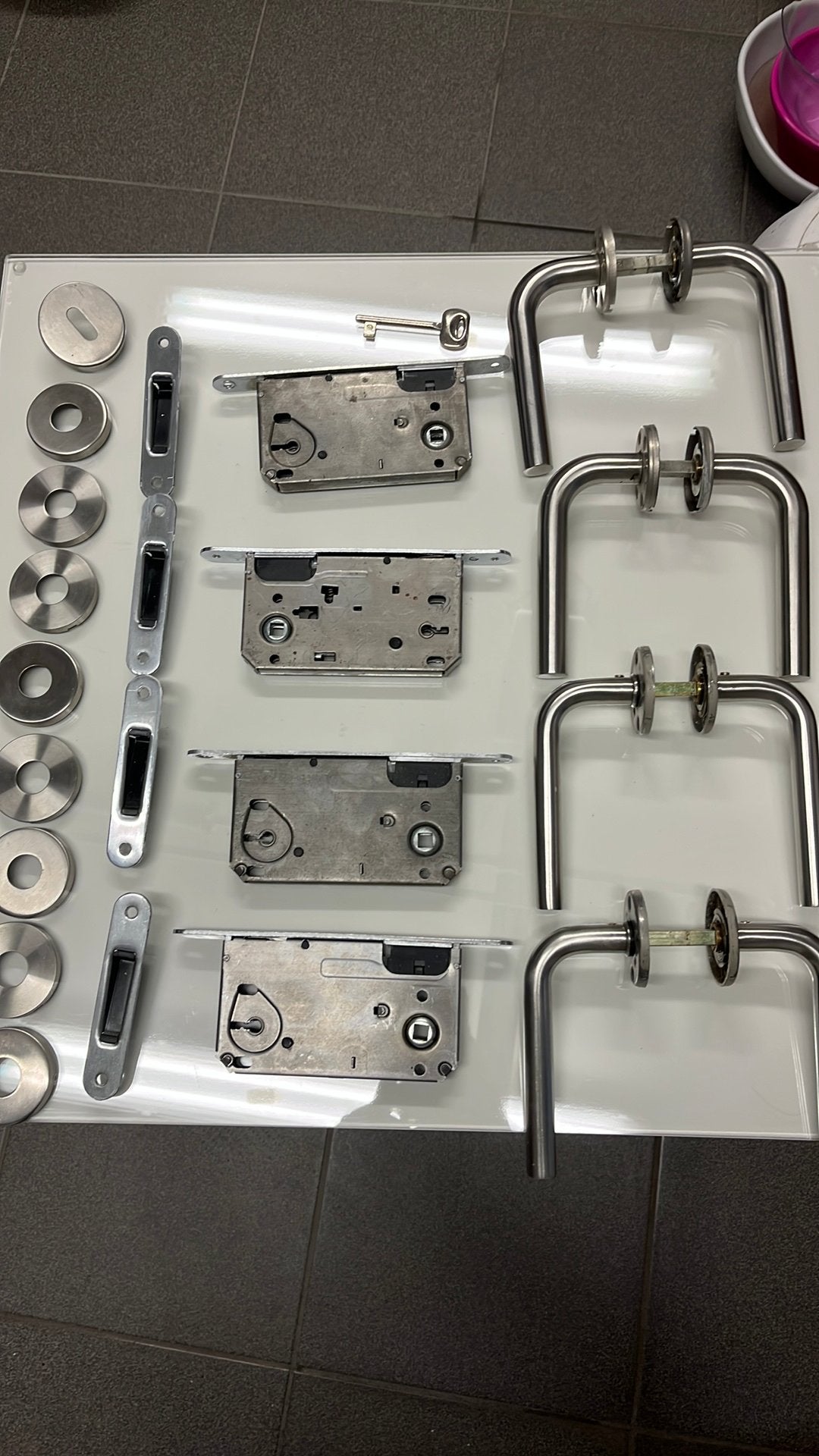 Deurklinken magnetisch, Doe-het-zelf en Bouw, Ophalen of Verzenden, Gebruikt, Inox, Slot