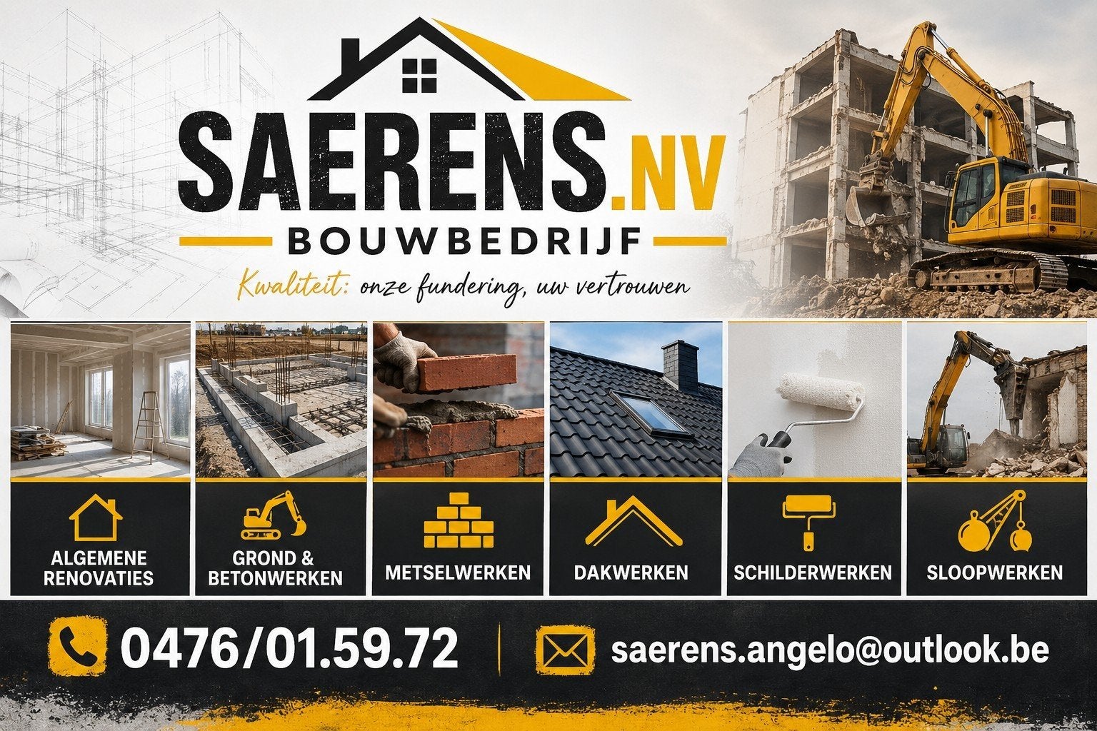Totaalrenovaties/grond&betonwerken/metselwerken, Diensten en Vakmensen, Aannemers