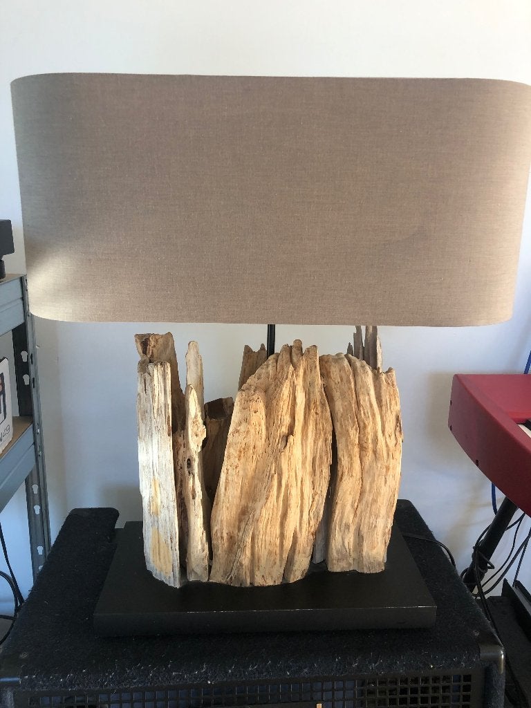 Lampe pieds en bois naturel, Ophalen, Hout
