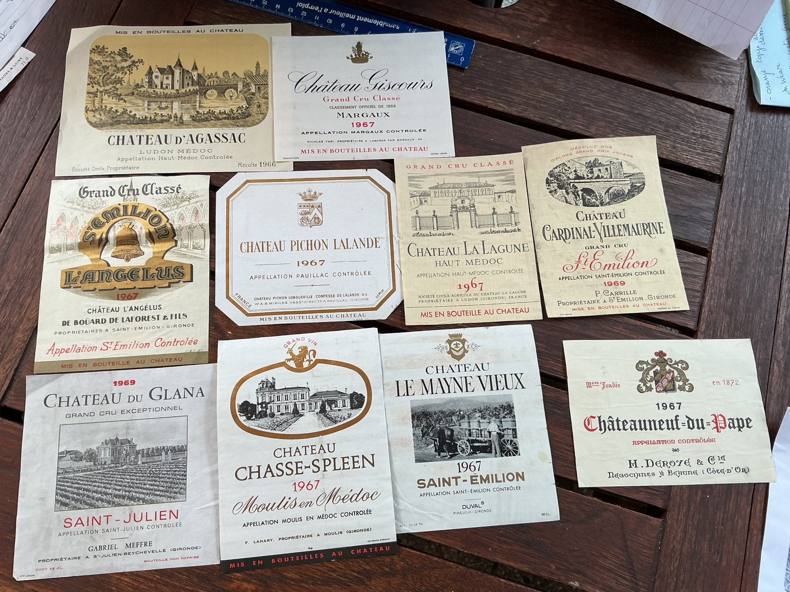 Étiquettes de vins français 1960/1970, Collections, Enlèvement, Utilisé