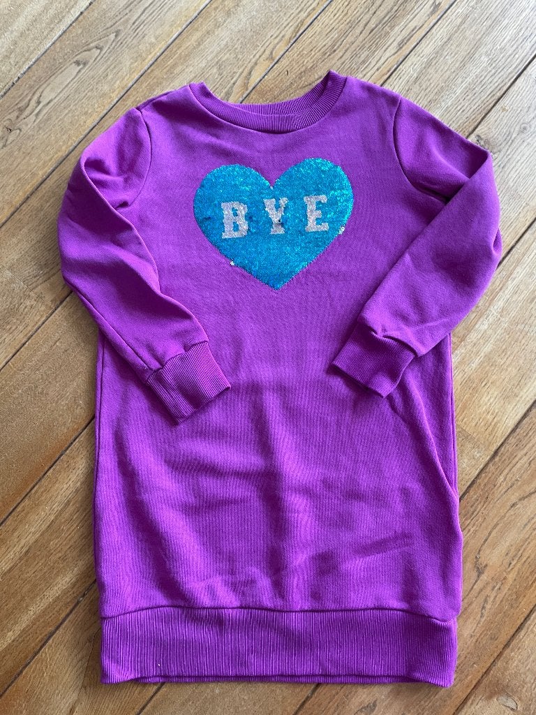 Robe tricot cœur sequin 6-7 ans, Enfants & Bébés, Vêtements enfant | Taille 116, Robe ou Jupe, Comme neuf, Enlèvement, Fille