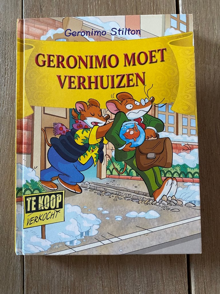 Boek geronimo stilton “geronimo moet verhuizen", Ophalen of Verzenden