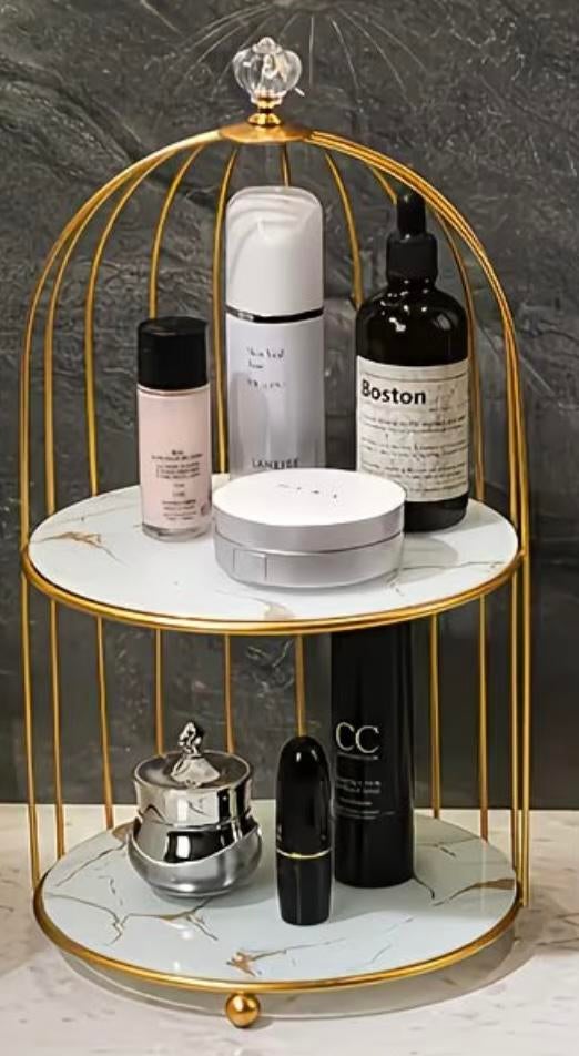 Dubbele verdiepingen organizer make-up & parfum, Ophalen, Zo goed als nieuw