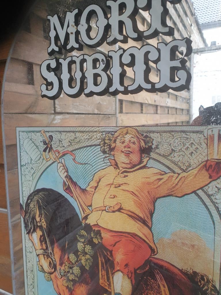 Mort subit spiegel, Ophalen, Gebruikt, Reclamebord, Plaat of Schild, Overige merken