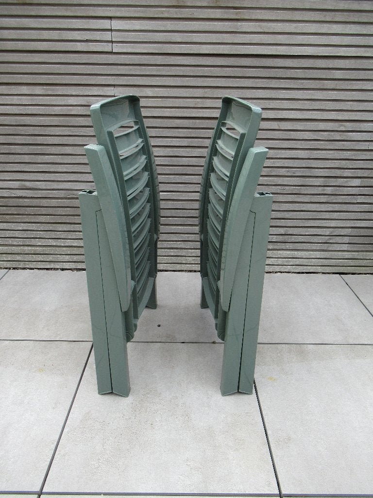 Te koop :  2 verstelbare Tuinstoelen, Jardin & Terrasse, Chaises de jardin, Utilisé, Synthétique, Ajustable, Enlèvement