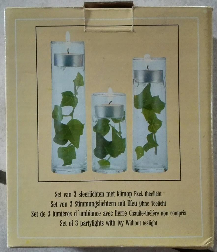 set van 3 sfeerlichten met klimop, Enlèvement