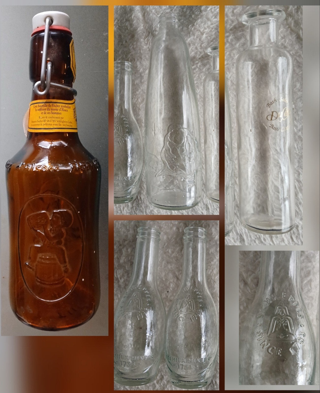 lot 5 bouteilles a boisson spa monopole vin alsace Schweppes, Collections, Enlèvement ou Envoi