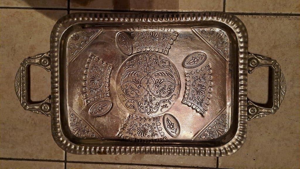 Grote zilverkleurige plateau / dienblad, Maison & Meubles, Accessoires pour la Maison | Plateaux, Enlèvement, Plateau