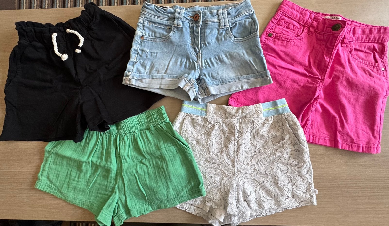 Pakket 5 shorten maat 140, Kinderen en Baby's, Ophalen, Gebruikt, Meisje, Broek