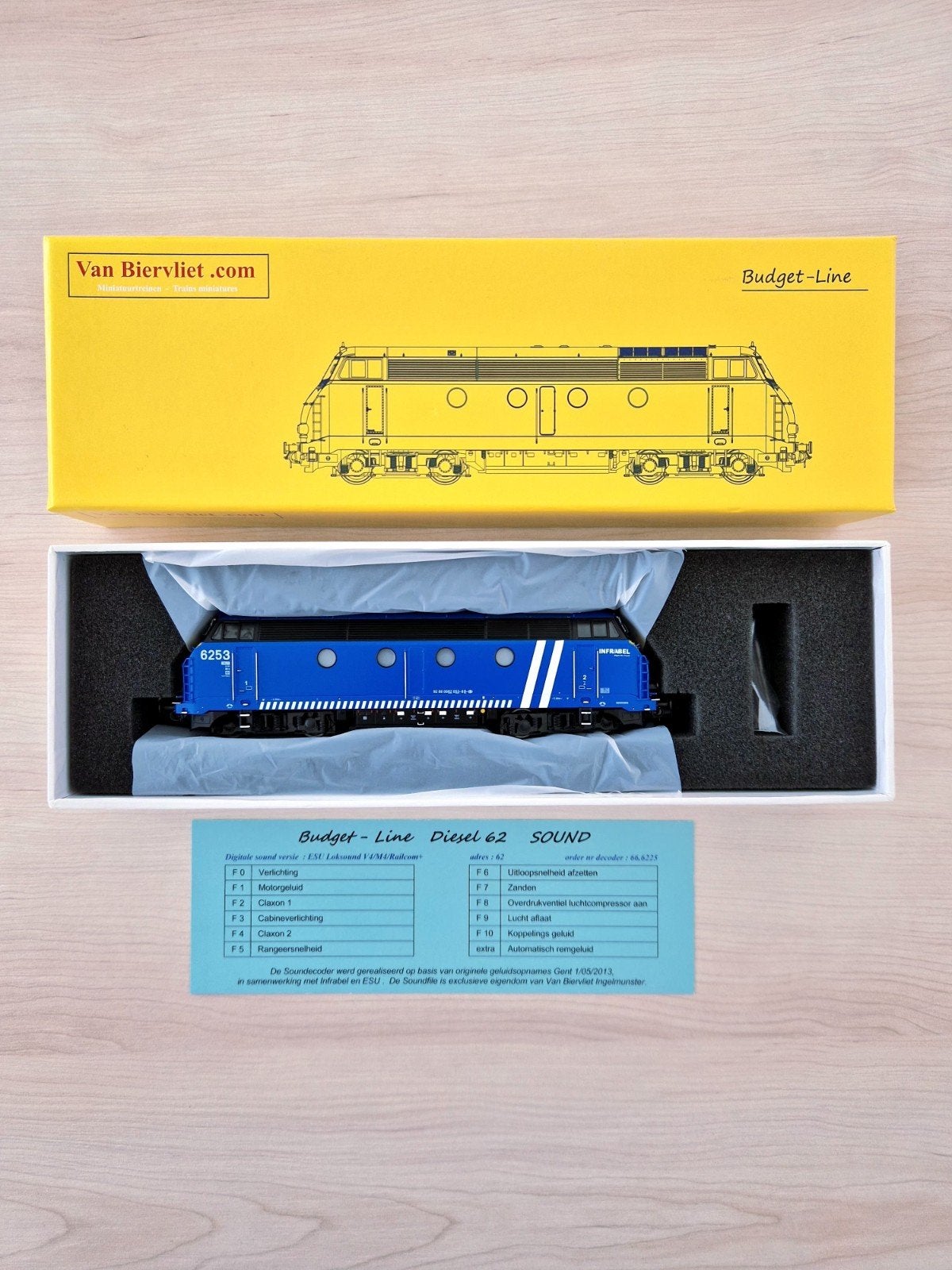 Van Biervliet, Diesel 6253 Infrabel, MFX audio numérique AC, Hobby & Loisirs créatifs, Trains miniatures | HO, Neuf, Autres marques
