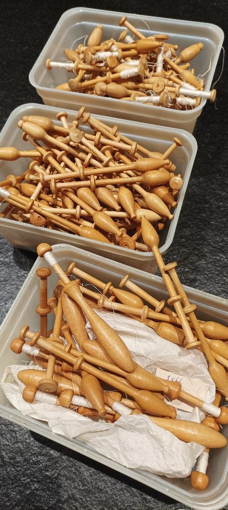 kantklos klossen, Ophalen, Gebruikt