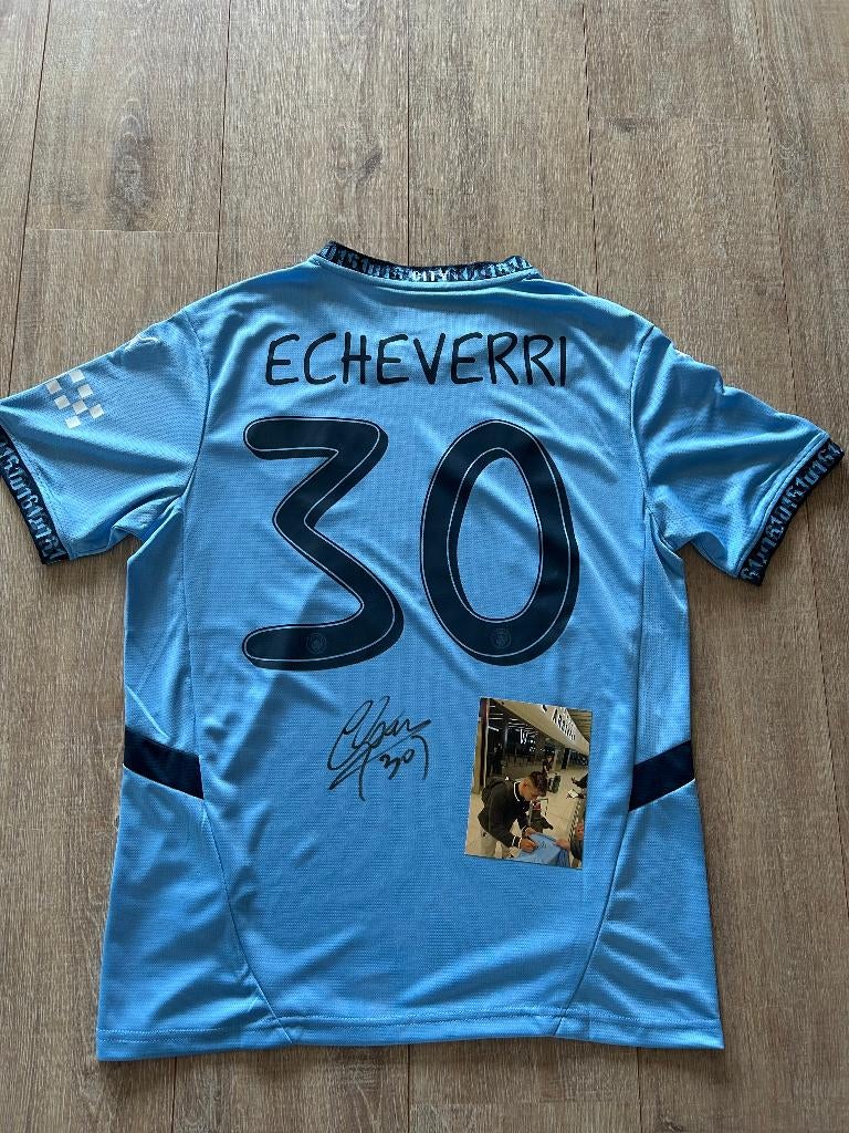 Gesigneerd shirt Claudio Echeverri, Manchester City, Ophalen of Verzenden, Nieuw, Shirt