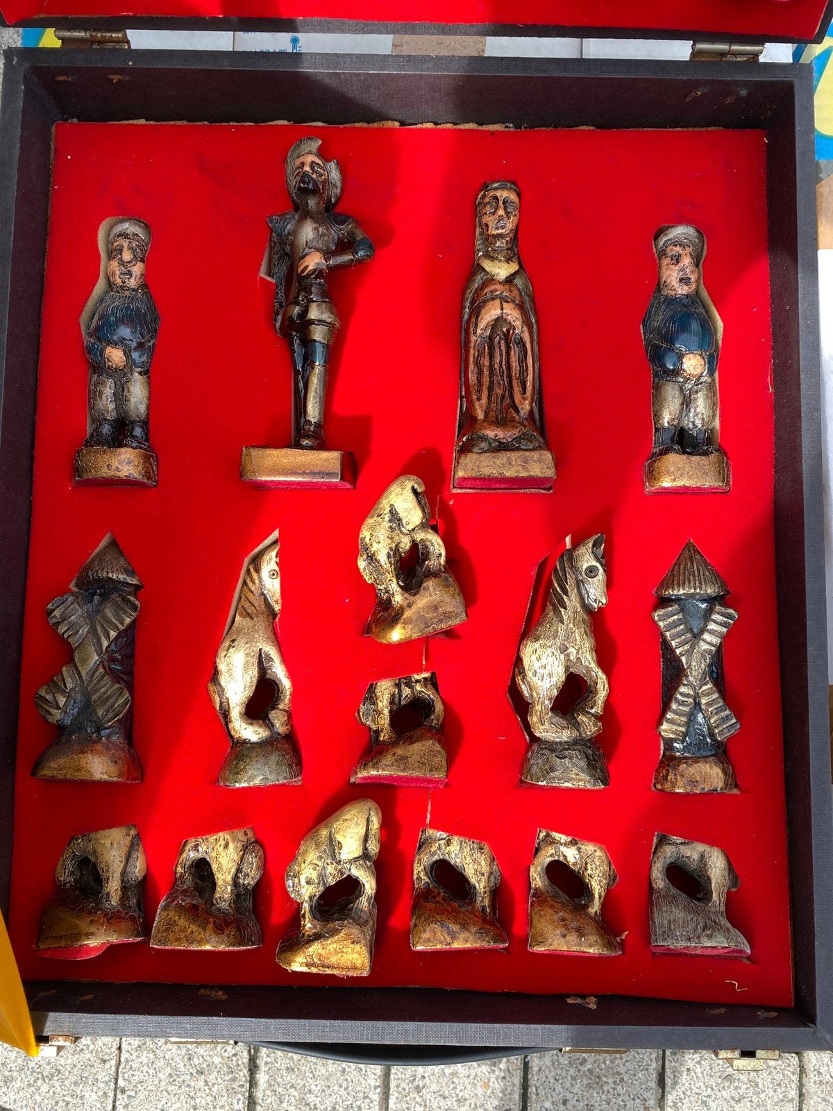 Jeu d'échecs, figurines en bois faites à la main, Antiquités & Art, Enlèvement