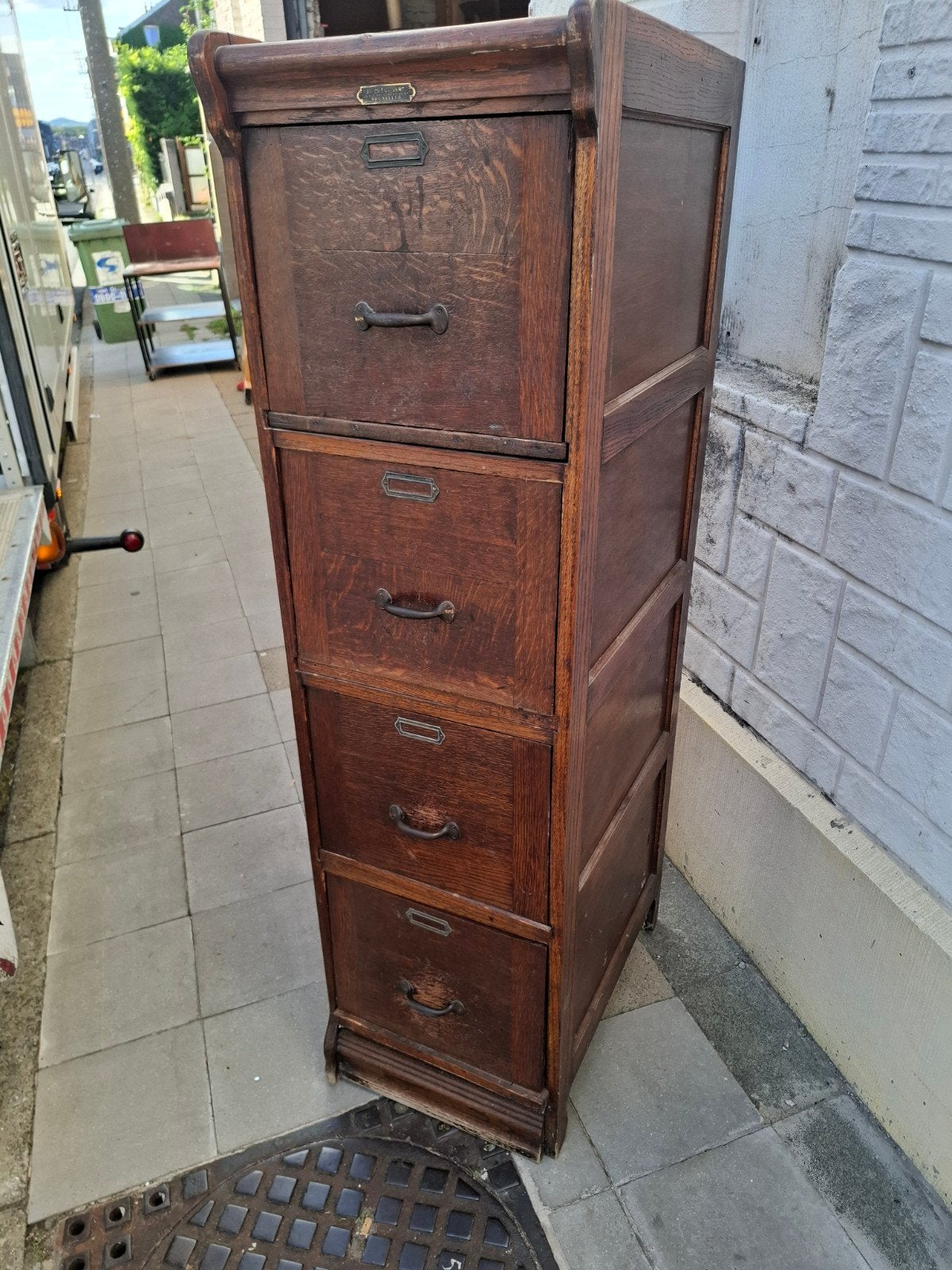 classeur en chêne 1920 cabinets tiroirs. vintage, Enlèvement ou Envoi