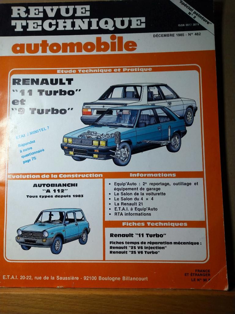 RTA 462 - Renault 11 - Renault 9 - décembre 1985, Enlèvement ou Envoi