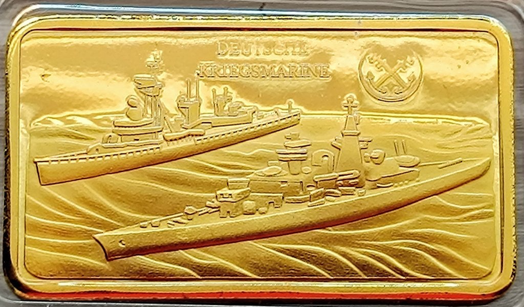 medaille Duitse marine : 24kt verguld, Ophalen of Verzenden