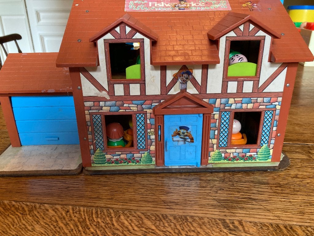 Maison vintage Fisher Price meublée et personnages, Enlèvement, Comme neuf