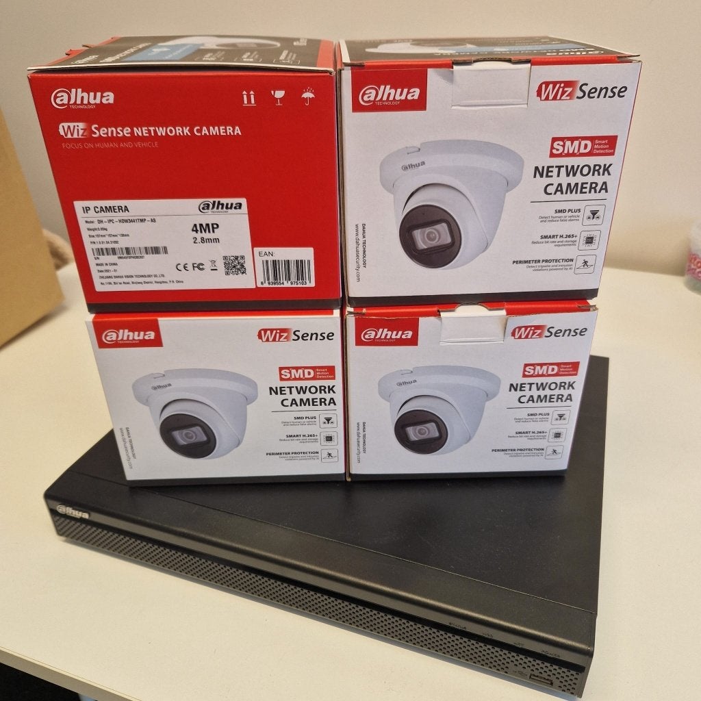 Kit complet de surveillance Dahua - 4 caméras + enregistreur, Enlèvement, Utilisé
