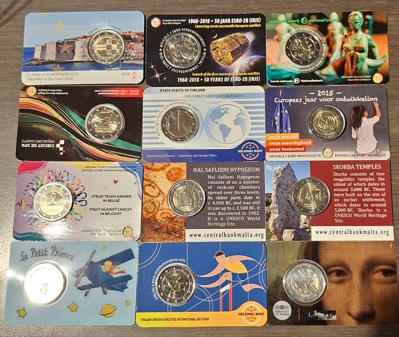 coinkaarten 2 euro lot 12 stuks, Ophalen of Verzenden, 2 euro, Setje