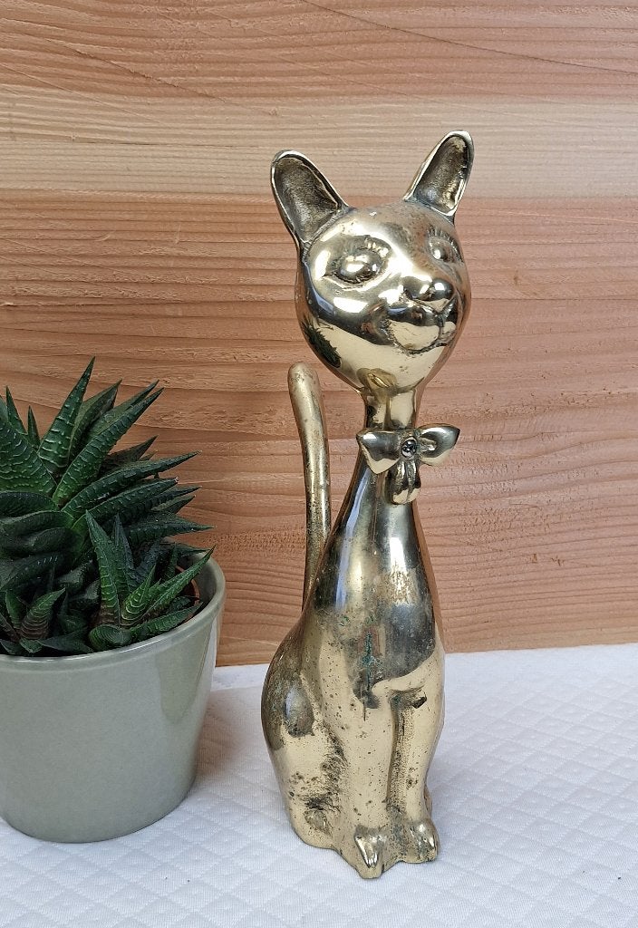 Vintage messing kat, Ophalen of Verzenden, Koper