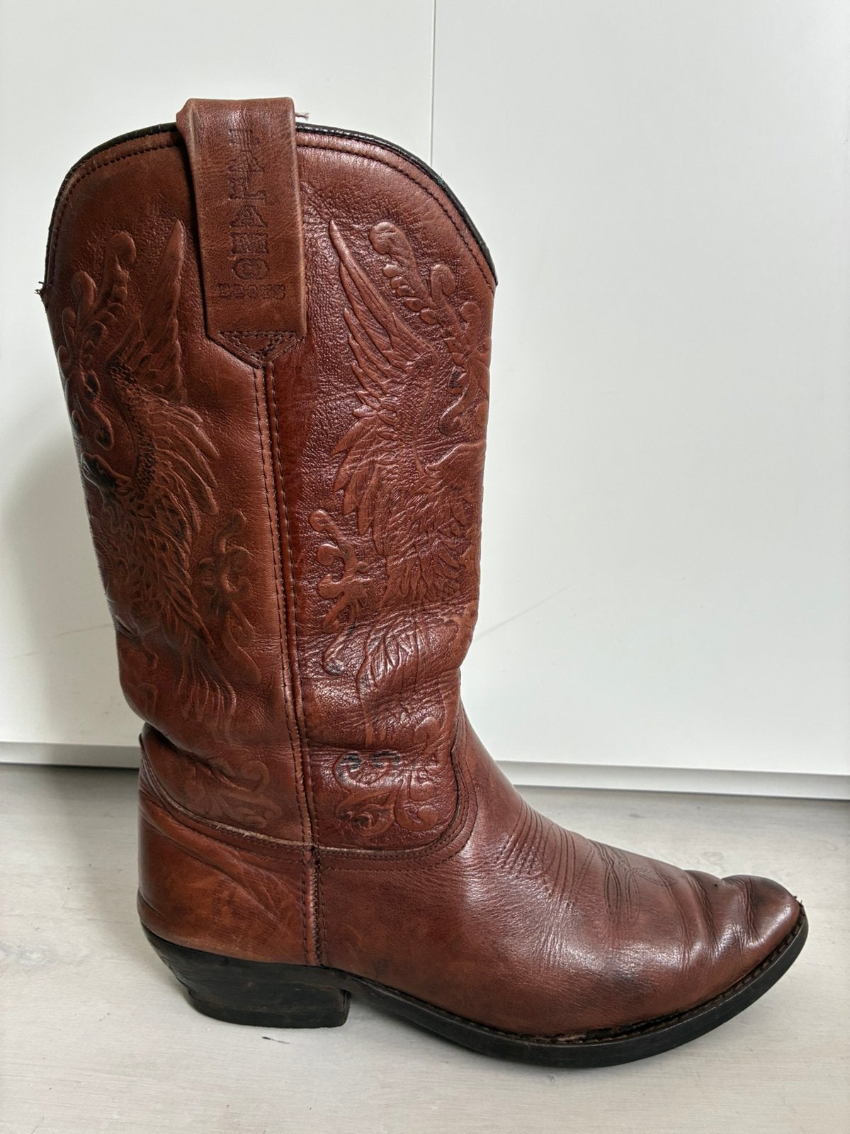 El Alamo Vintage leren Cowgirl laarzen maat 43, Hoge laarzen, Bruin, Ophalen of Verzenden, Gedragen