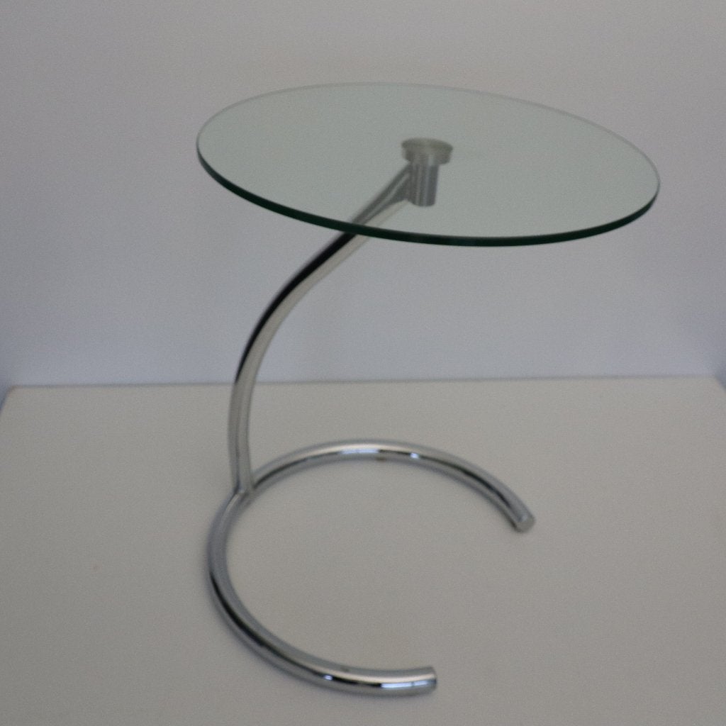 Elegant design - Bijzet tafeltje, Huis en Inrichting, Tafels | Sidetables, Zo goed als nieuw, Rond, Glas, Metaal, Ophalen