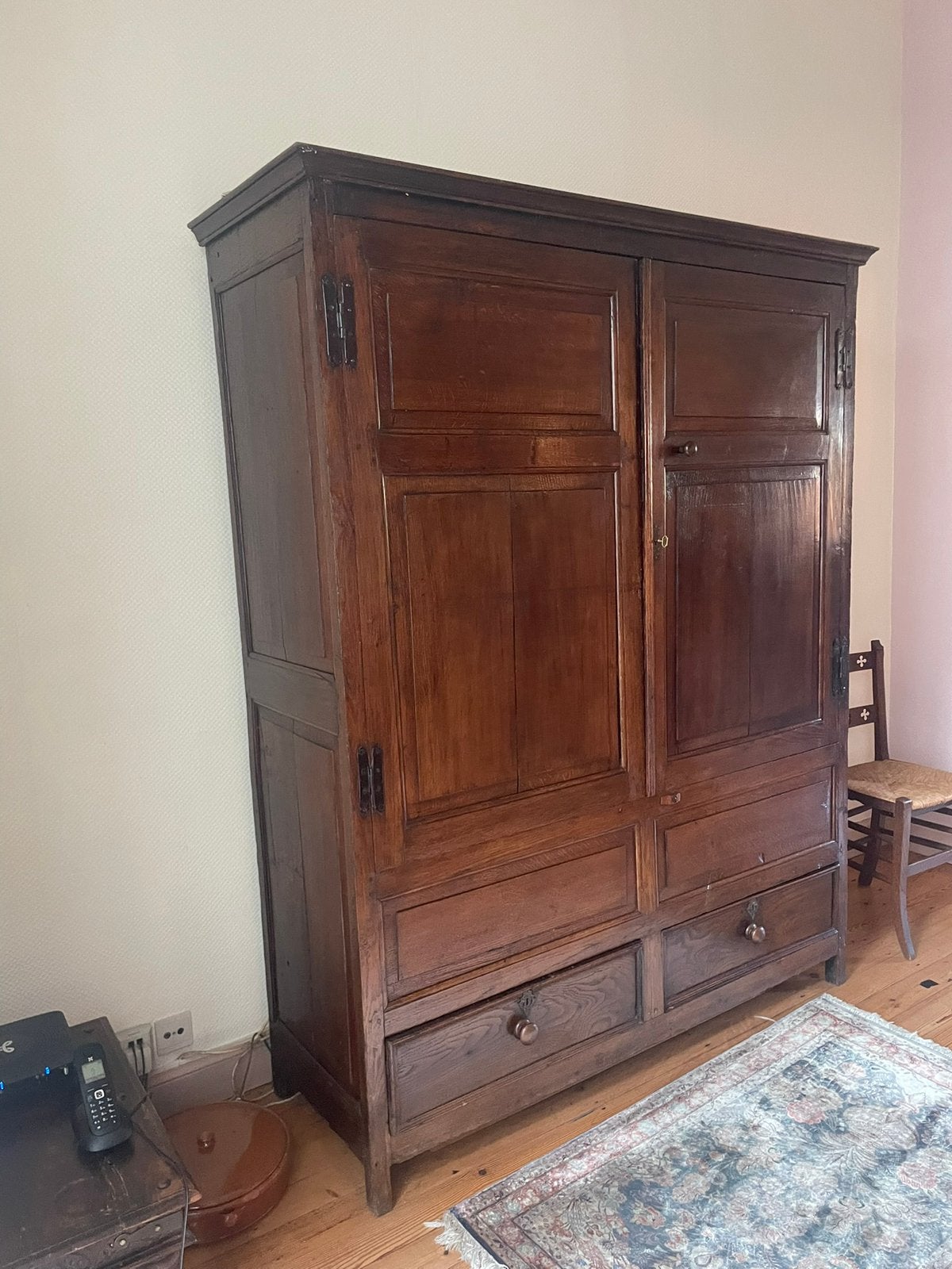 Linnenkast - Vlaamse eiken linen press, Antiek en Kunst, Ophalen