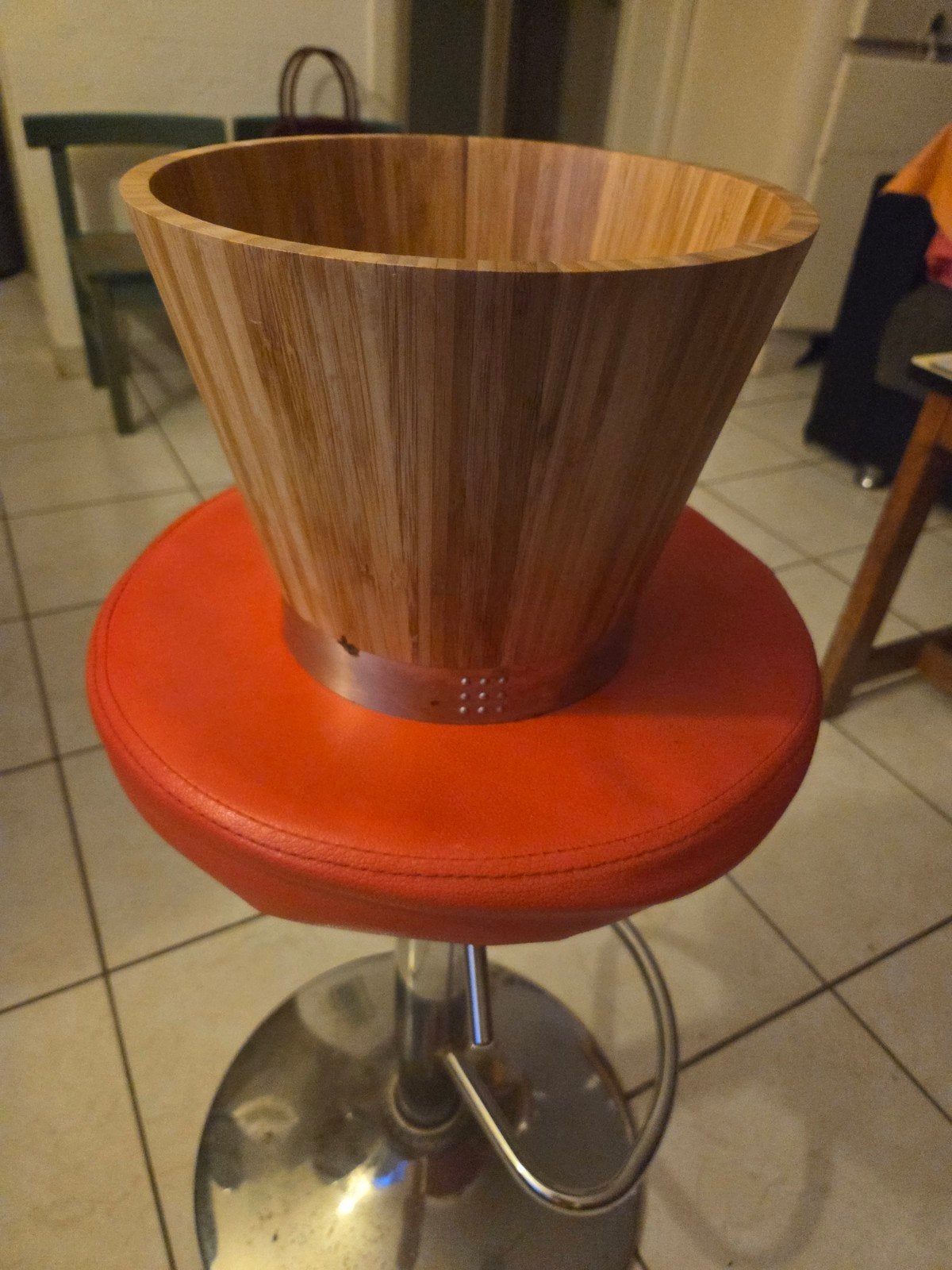 Pot de fleurs Nerghoff, bois, Enlèvement ou Envoi, Moins de 25 cm, Rond, Comme neuf