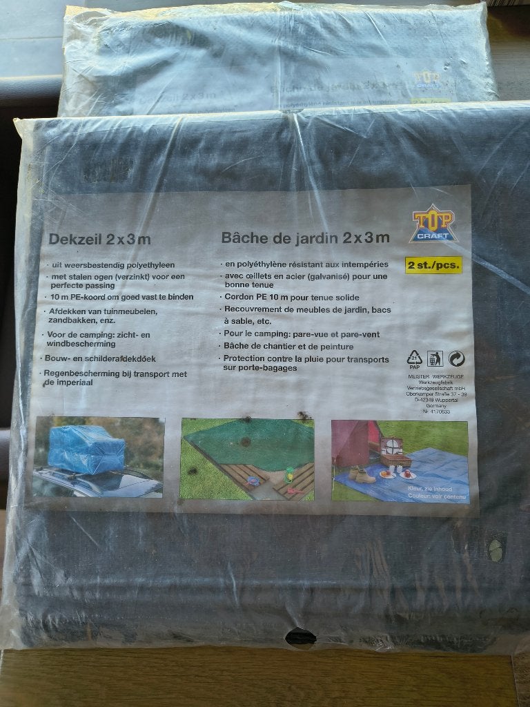 Dekzeilen 2 X 3 meter - 1 verpakking van 2 stuks, Ophalen, Nieuw