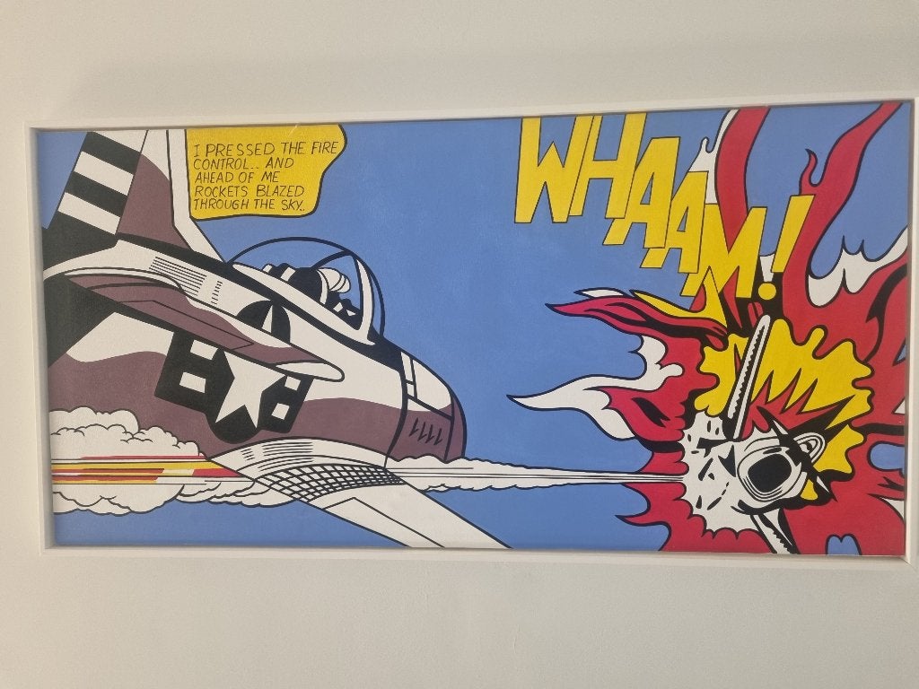 Reproductie schilderij Roy Lichtenstein Whaam, Ophalen, Handgeschilderd, Acrylverf, Stripfiguren/cartoons
