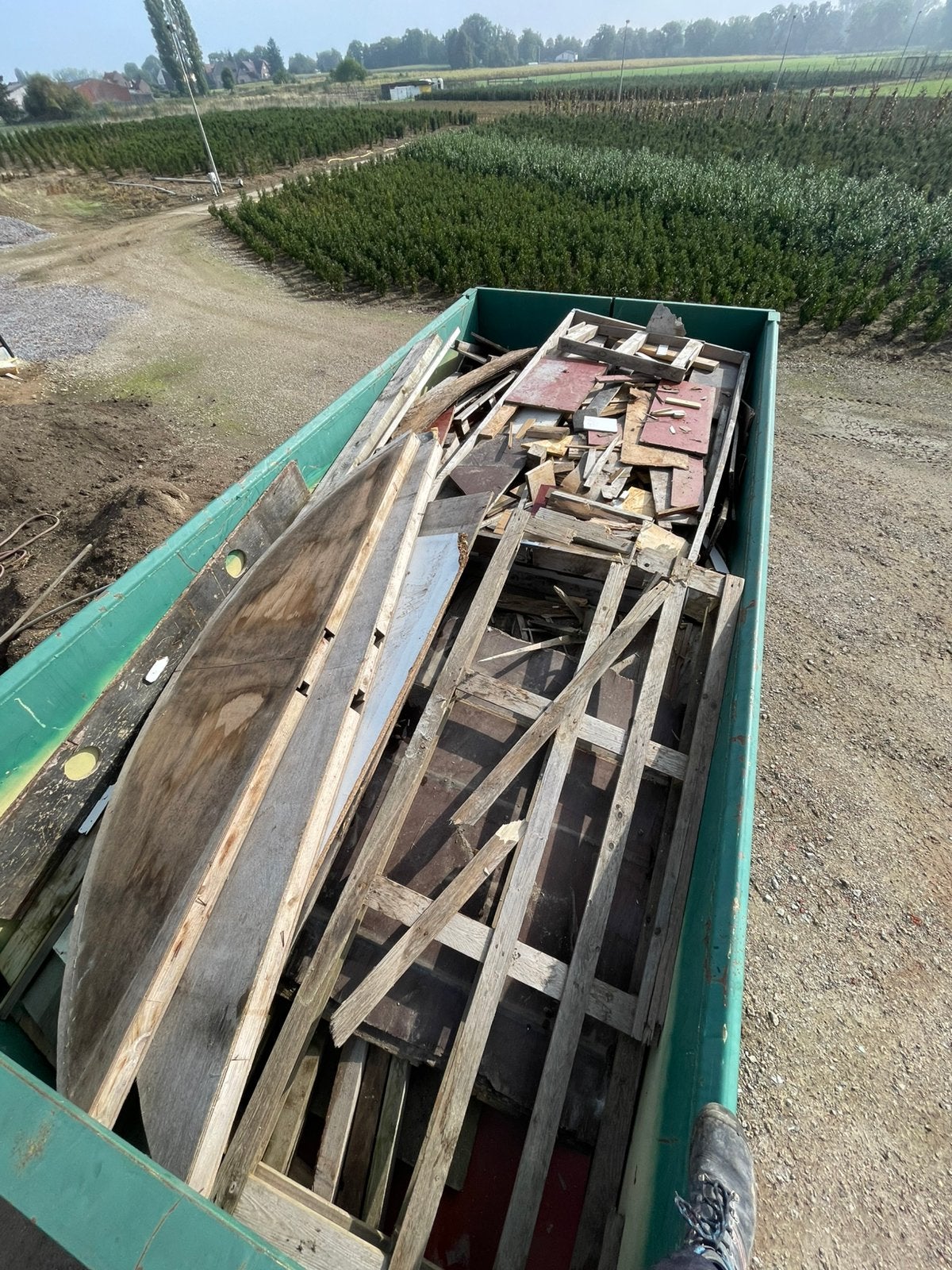 Gratis brandhout word geleverd met container regio limburg, Enlèvement, Comme neuf