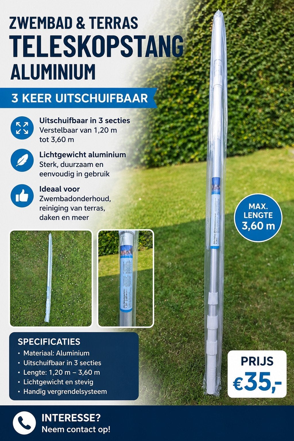 Telescopische steel zwembad [laatste 10 stuks], Handtassen en Accessoires, Uiterlijk | Mondverzorging, Ophalen