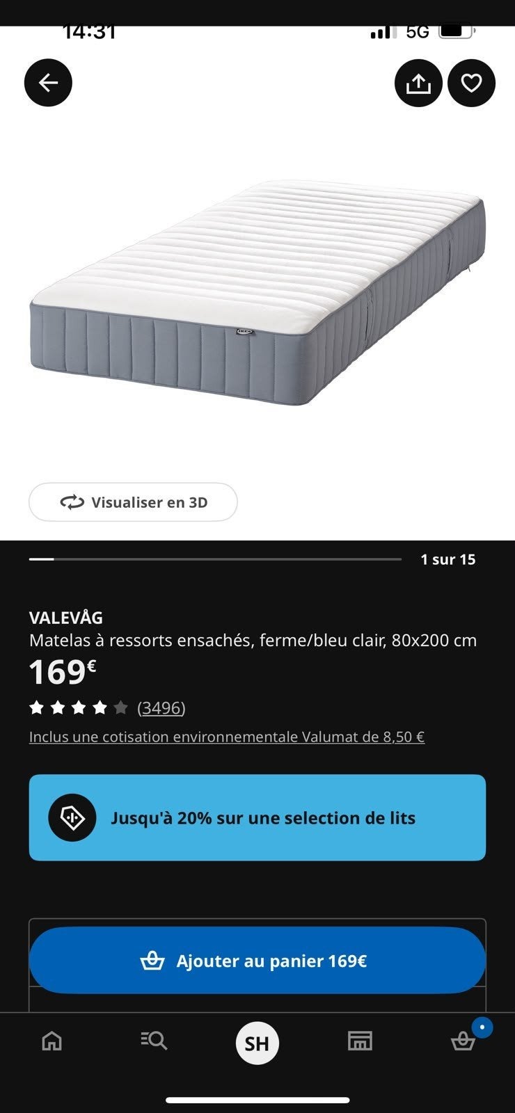 matelas, Enlèvement, 80 cm, Matelas