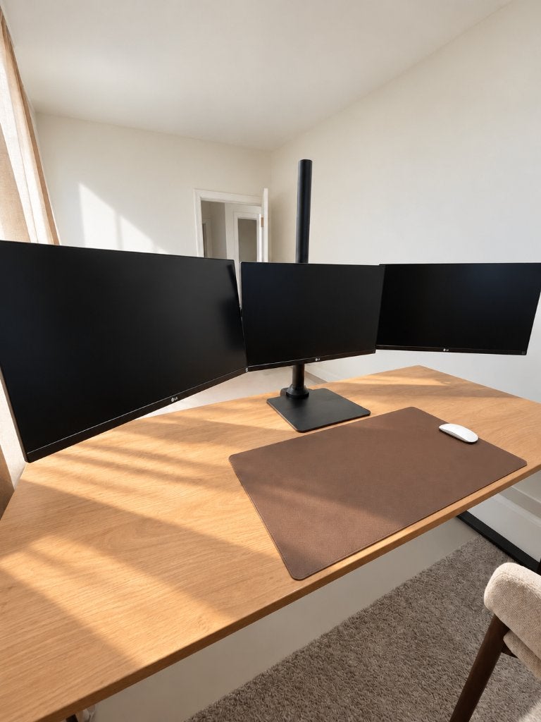 3 LG 4K Monitor Wit + Drievoudige Monitorarm, Computers en Software, USB-C, IPS, Minder dan 1 ms, Kantelbaar