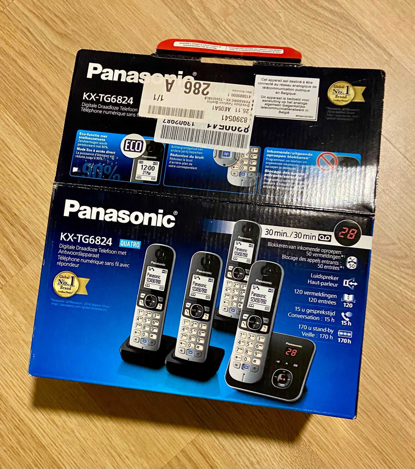 4 téléphones Panasonic KxX-TG6824 avec supports, Enlèvement ou Envoi, Comme neuf