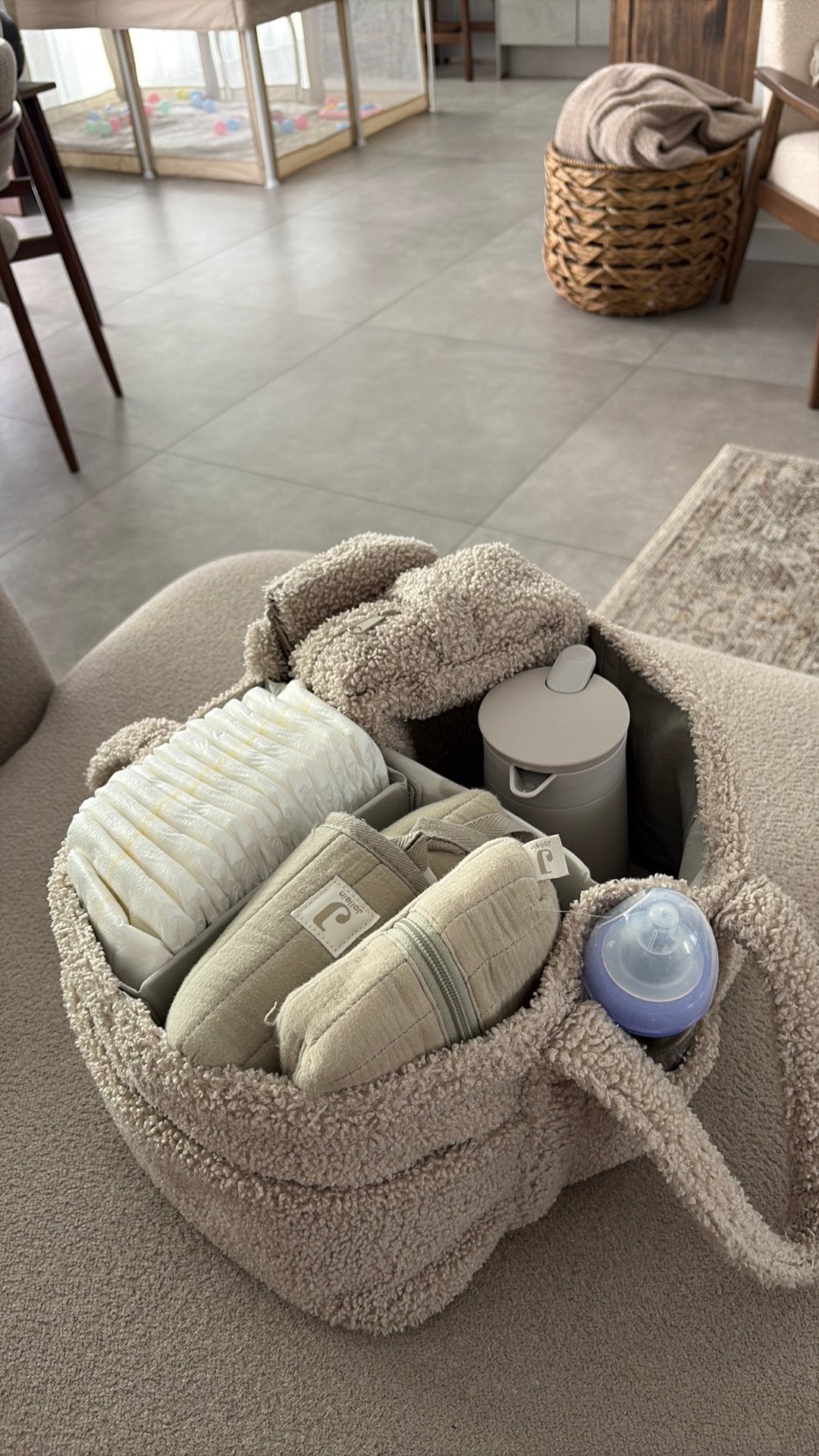 Lot de 3 sacs à langer H&M Teddy, Enfants & Bébés, Enlèvement ou Envoi, Sac à langer, Comme neuf, Poches supplémentaires