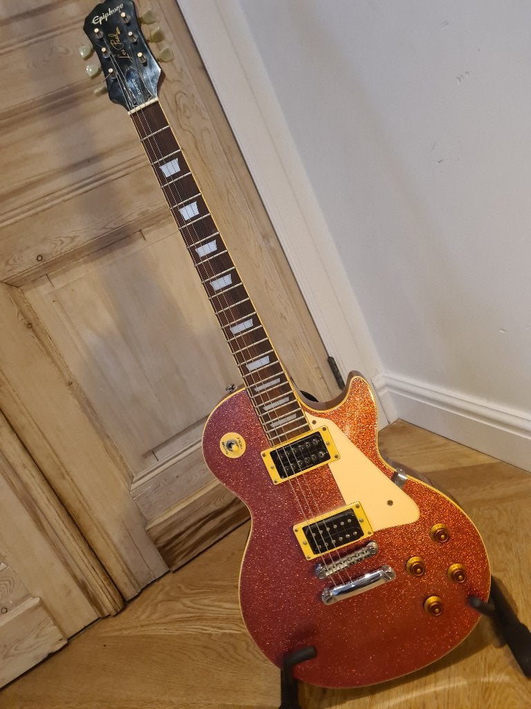 Epiphone Les Paul limited edition purple sparkle flake, Muziek en Instrumenten, Ophalen, Zo goed als nieuw, Solid body, Epiphone