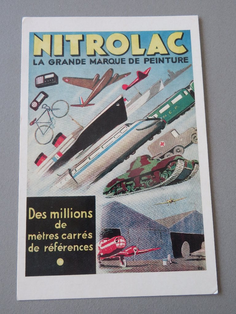 oude reclame kaart NITROLAC peinture, Ophalen of Verzenden, Zo goed als nieuw, Overige typen