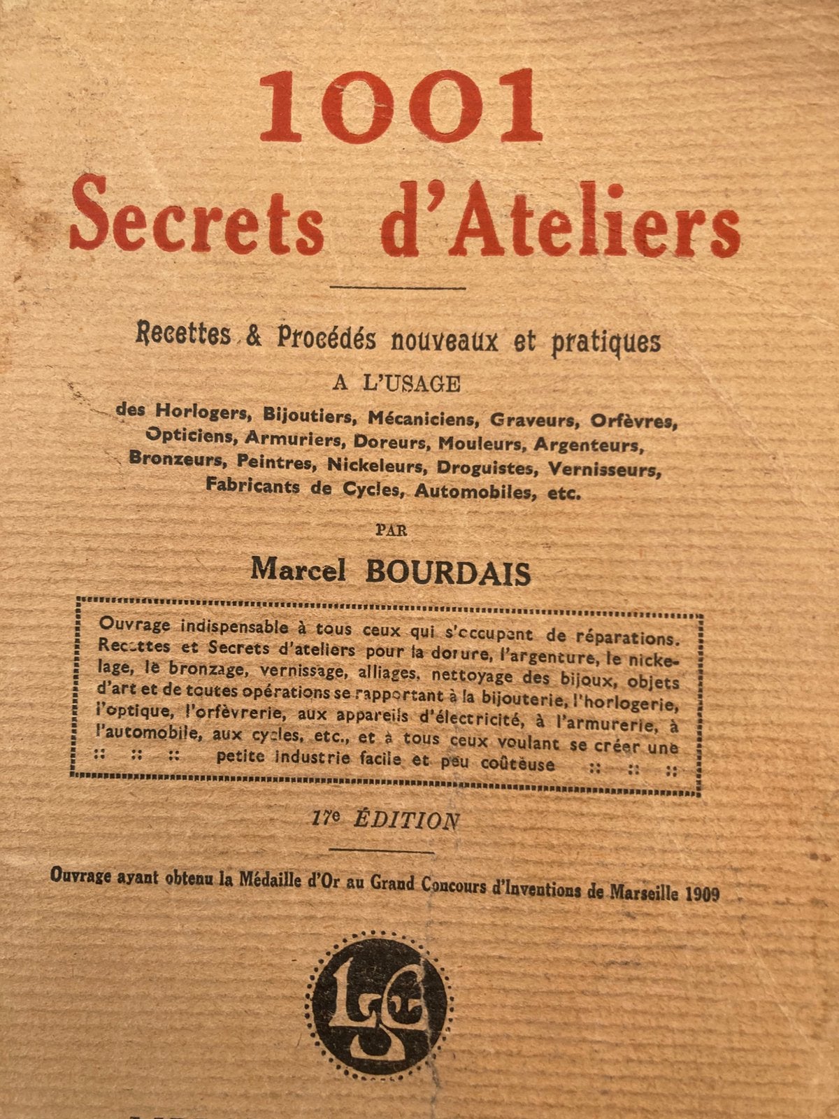 1001 secrets d’atelier/marcel bourdais, Boeken, Verzenden, Zo goed als nieuw