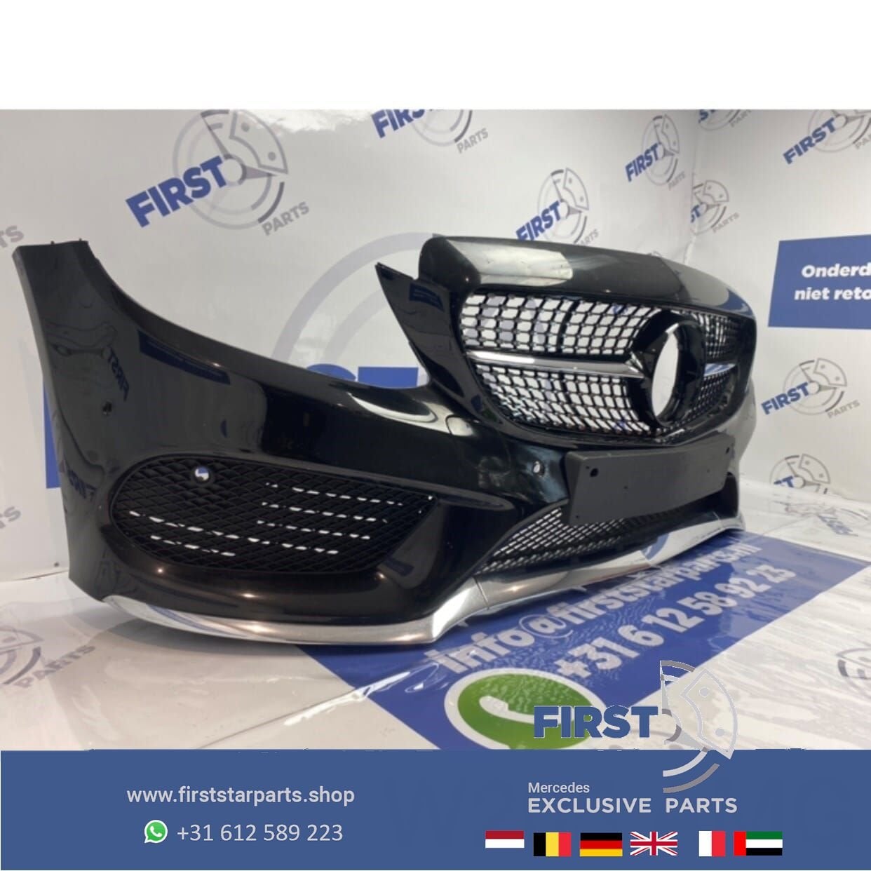 W205 C43 AMG Voorbumper COMPLEET Mercedes C Klasse 43 bumper, Auto-onderdelen, Gebruikt, -, Voor, Ophalen of Verzenden
