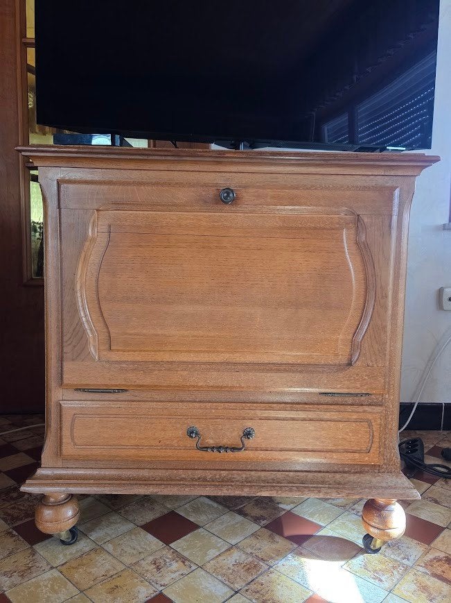 Vintage tv-meubel, lage kast, dressoir, Ophalen, Gebruikt, Vintage, 50 tot 100 cm