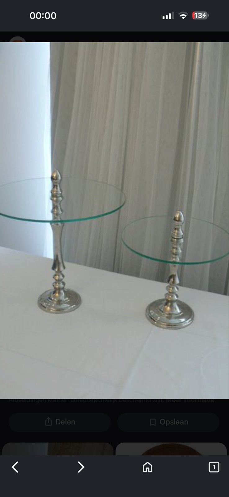 Etagere zilver glas, Ophalen, Glas