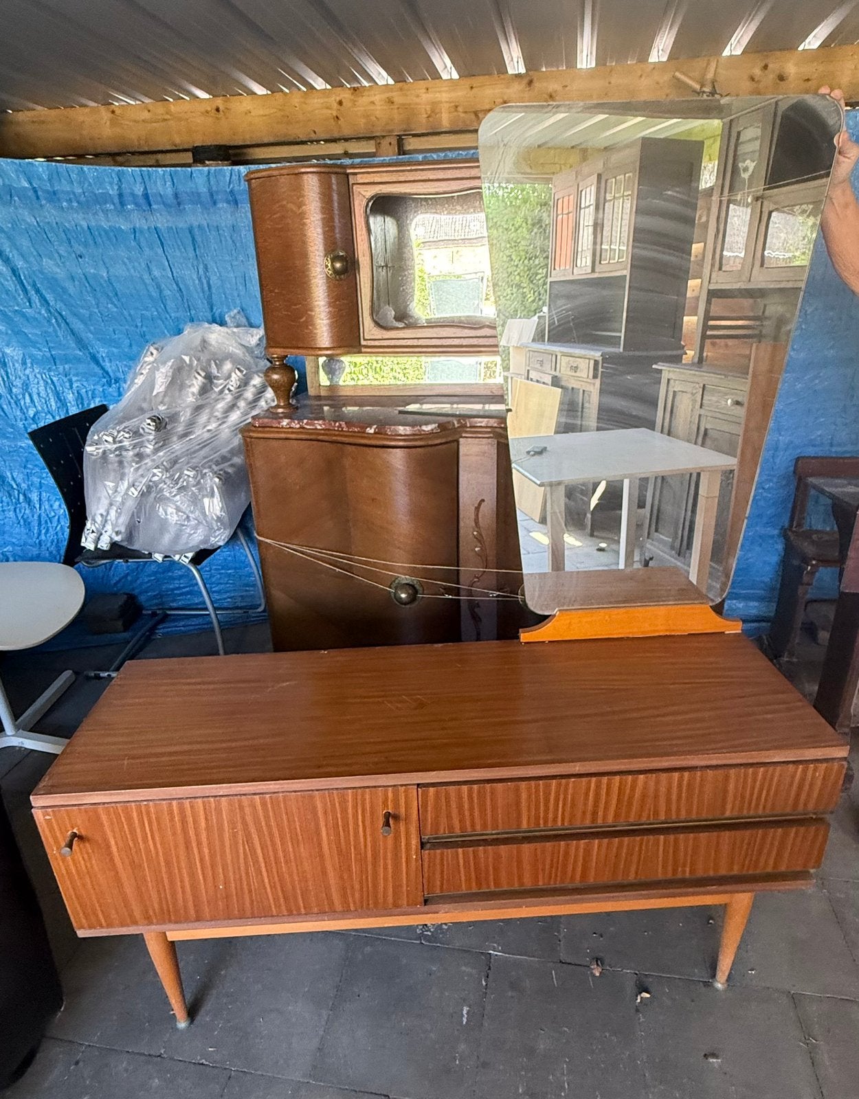 70’s sideboard met spiegel, Enlèvement