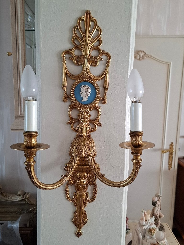 Art Deco bronzen wandlamp, Ophalen, Overige materialen, Gebruikt, Gerichte verlichting