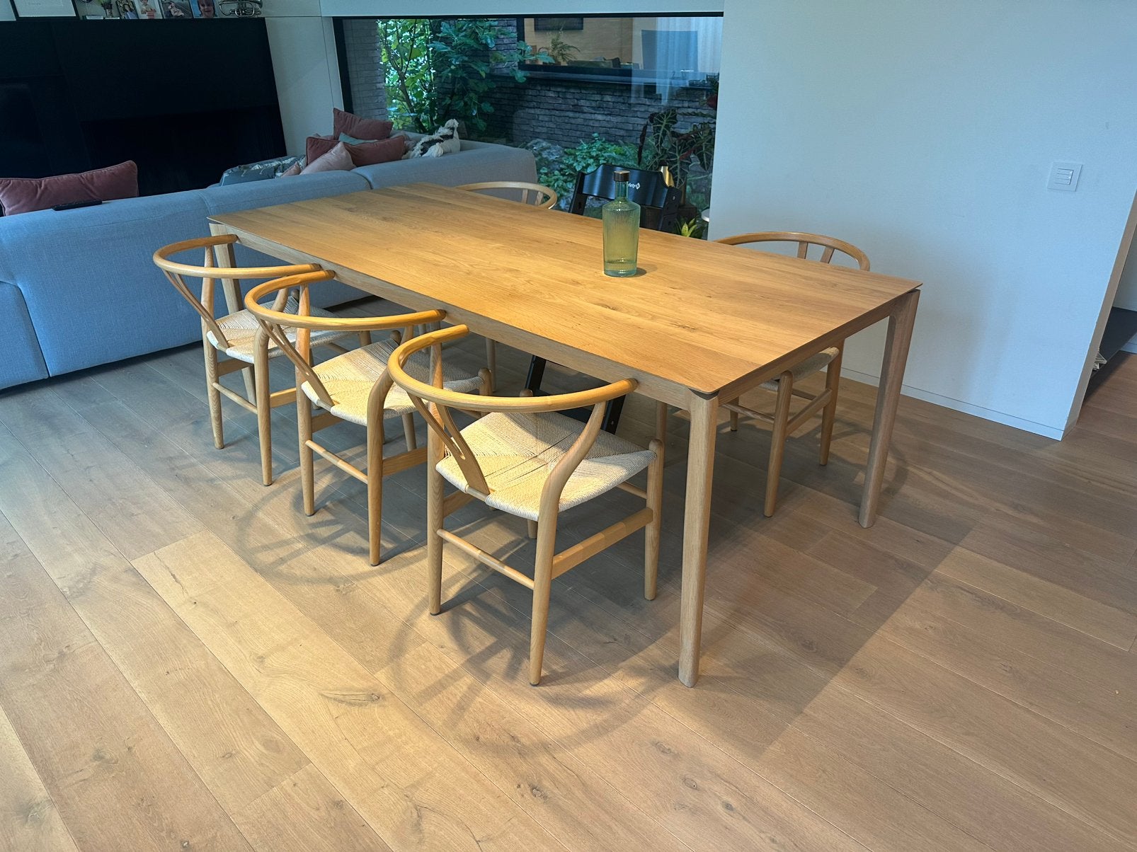 Ethnicraft Bok eettafel – massief eiken – 220 x 95 cm, Ophalen, Gebruikt, Eikenhout, 200 cm of meer