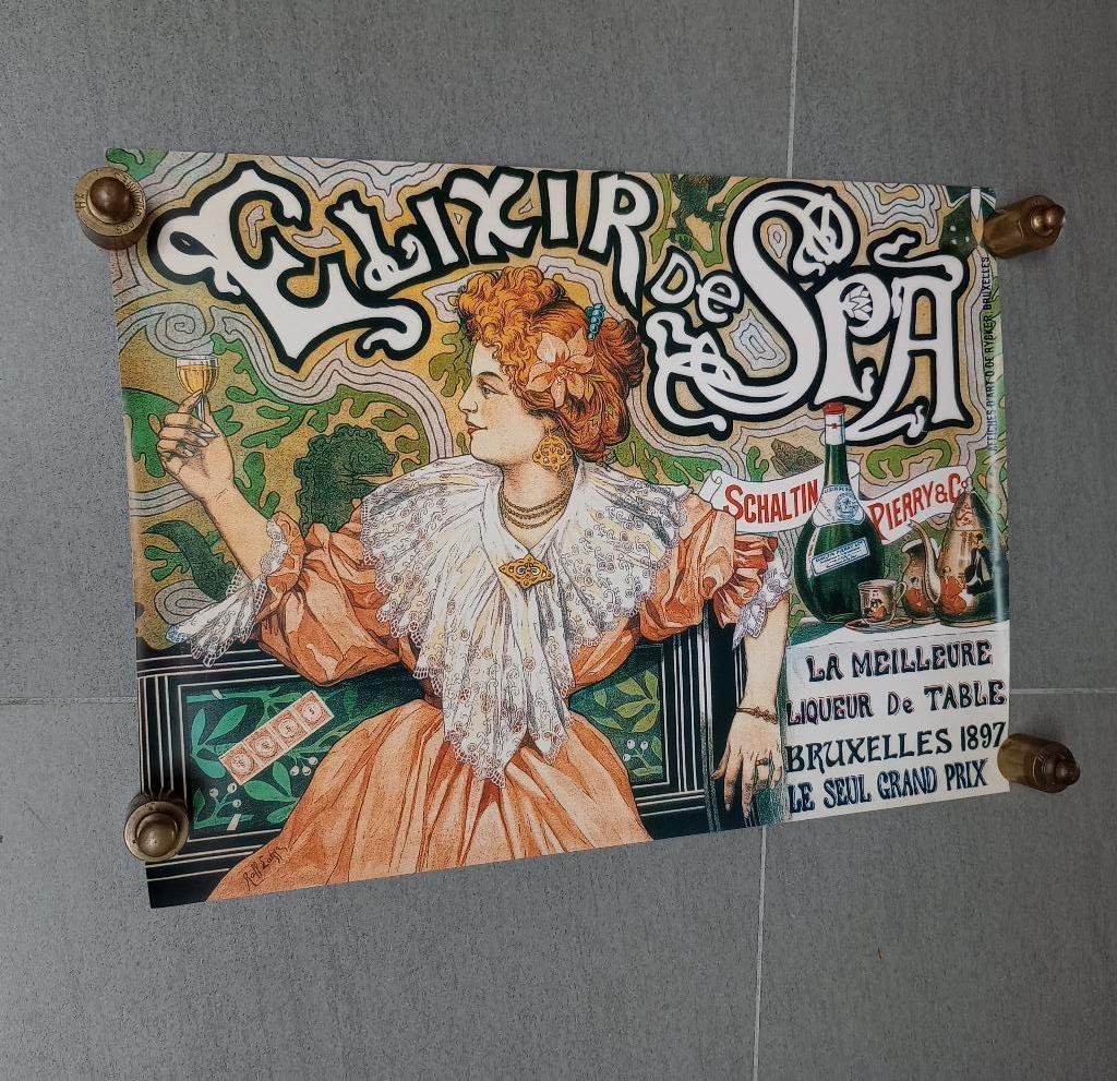 Poster : Elixir de Spa, Verzamelen, Ophalen of Verzenden, Zo goed als nieuw, Rechthoekig Liggend, Reclame